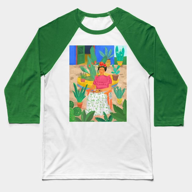 Frida Khalo Baseball T-Shirt by Petras